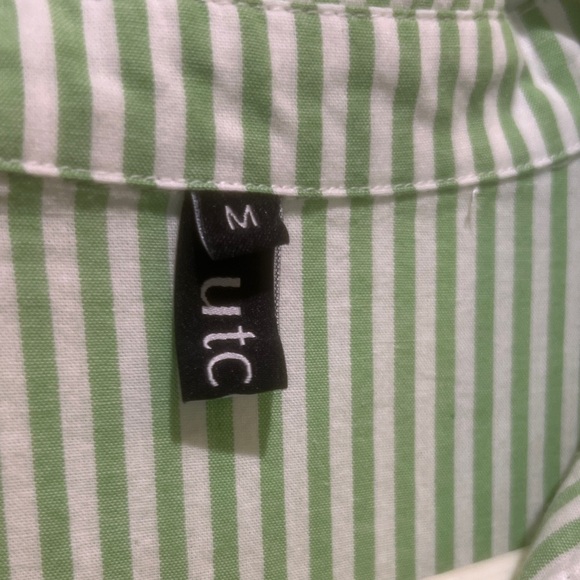 Like New - OVERSIZED DRESS – Green & White STRIPED With POCKETS – Size MEDIUM - Picture 2 of 8